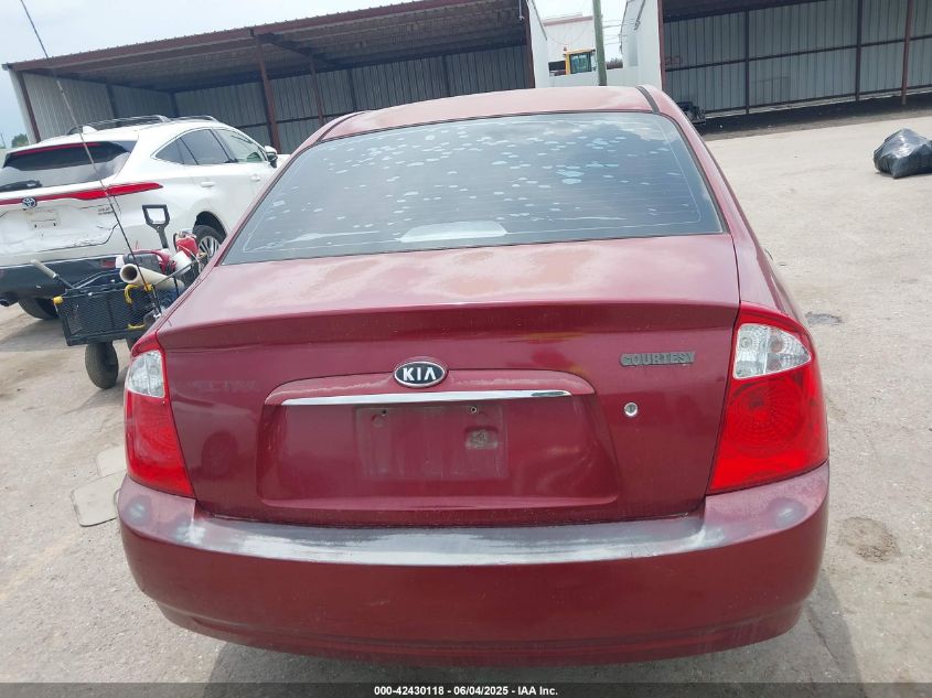 2006 Kia Spectra Ex/Lx/Sx VIN: KNAFE121865358303 Lot: 42430118