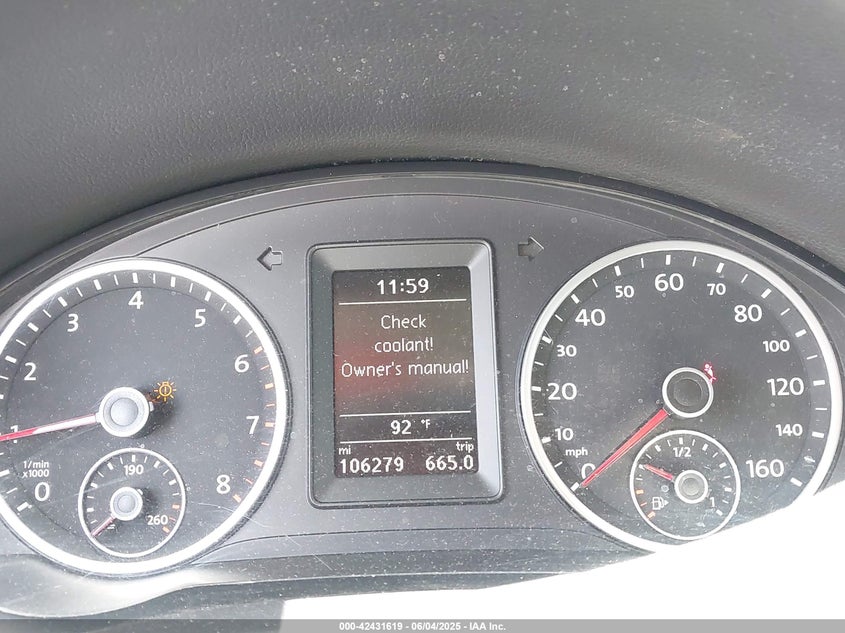 2013 VOLKSWAGEN TIGUAN VIN: WVGCV3AX6DW605876