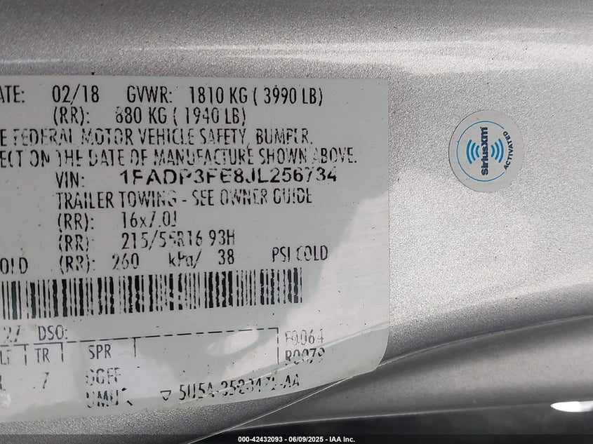 2018 FORD FOCUS SE - 1FADP3FE8JL256734