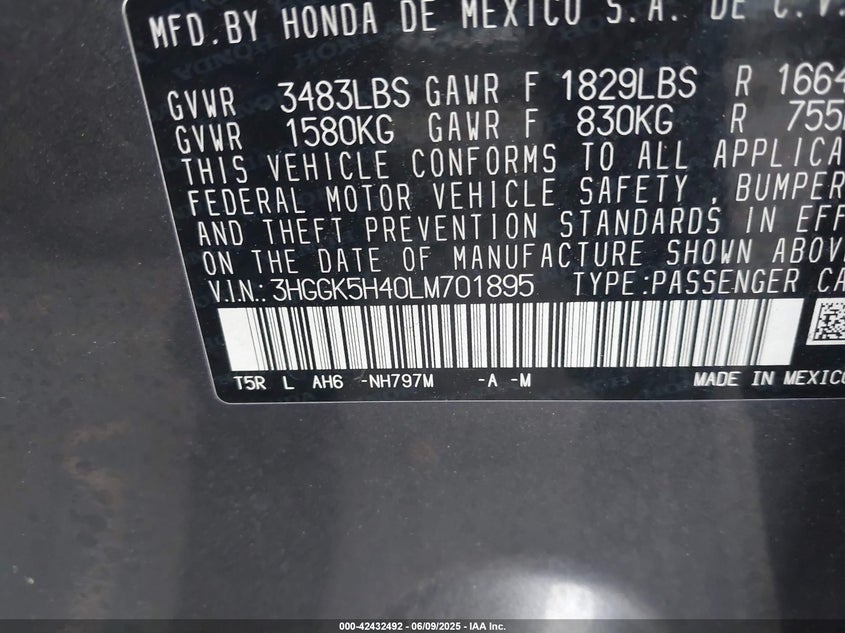 2020 HONDA FIT LX - 3HGGK5H40LM701895