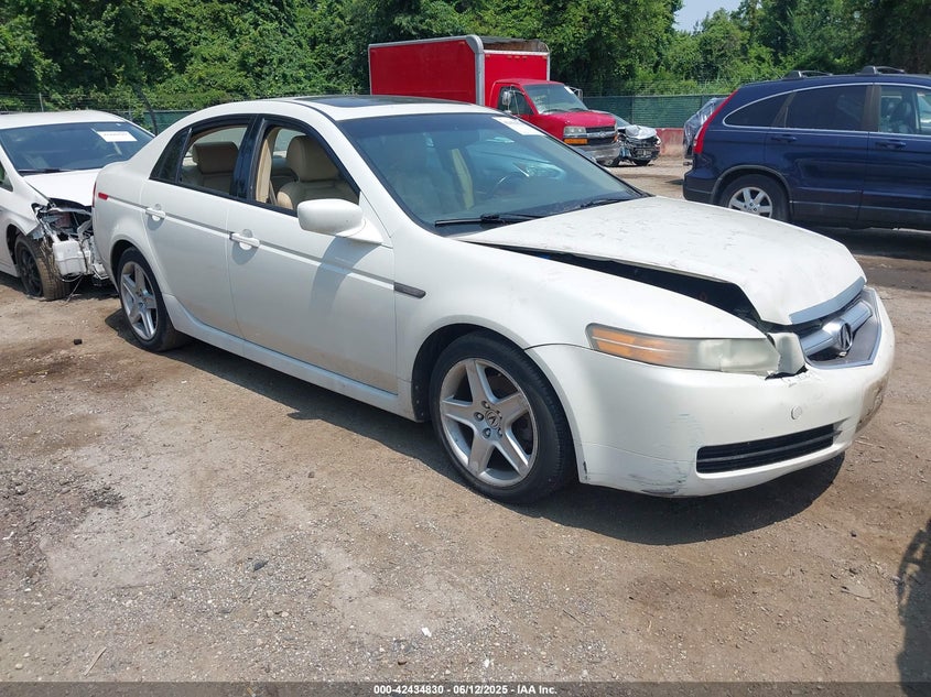 2005 Acura Tl white sedan gasoline 19UUA66235A041784 photo #1