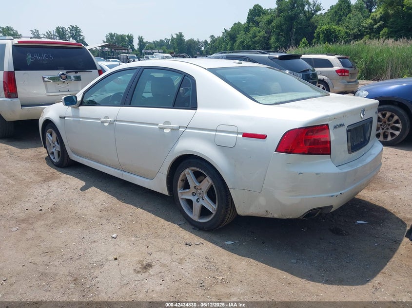 2005 Acura Tl white sedan gasoline 19UUA66235A041784 photo #4