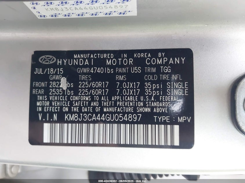 2016 HYUNDAI TUCSON SE - KM8J3CA44GU054897