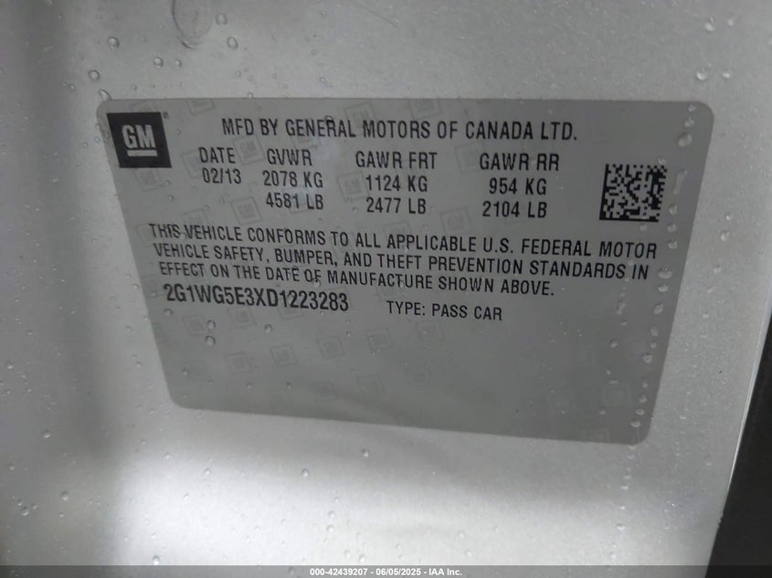 2013 CHEVROLET IMPALA LT - 2G1WG5E3XD1223283