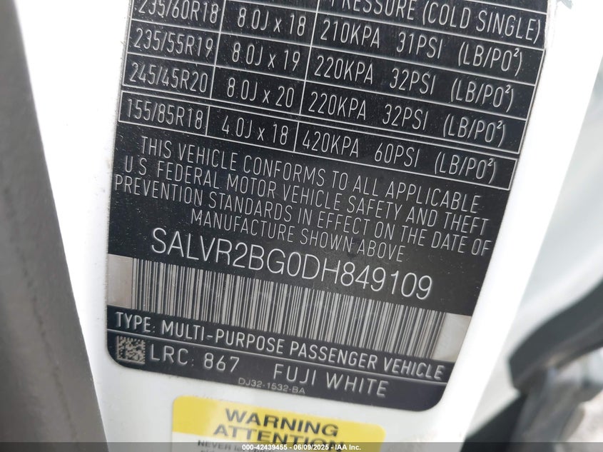 2013 LAND ROVER RANGE ROVER EVOQUE PURE - SALVR2BG0DH849109