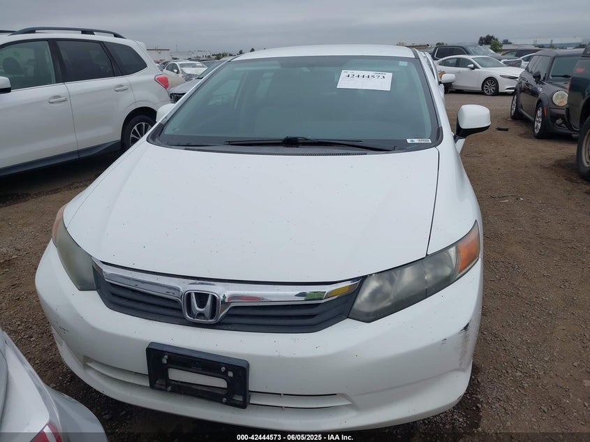 2012 HONDA CIVIC SDN VIN: 19XFB5F54CE002124