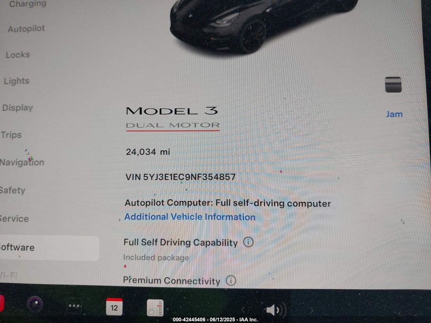 2022 Tesla Model 3 Performance Dual Motor All-Wheel Drive VIN: 5YJ3E1EC9NF354857 Lot: 42445406