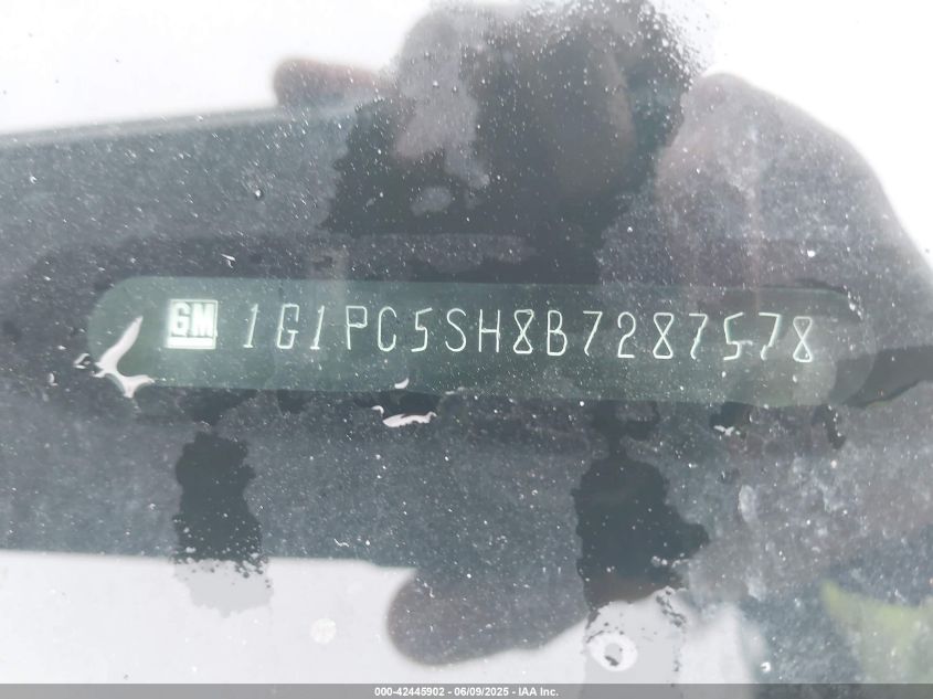 2011 Chevrolet Cruze Ls VIN: 1G1PC5SH8B7287578 Lot: 42445902