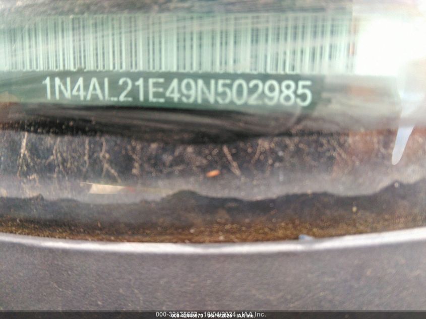 2009 Nissan Altima 2.5 S VIN: 1N4AL21E49N502985 Lot: 42445970
