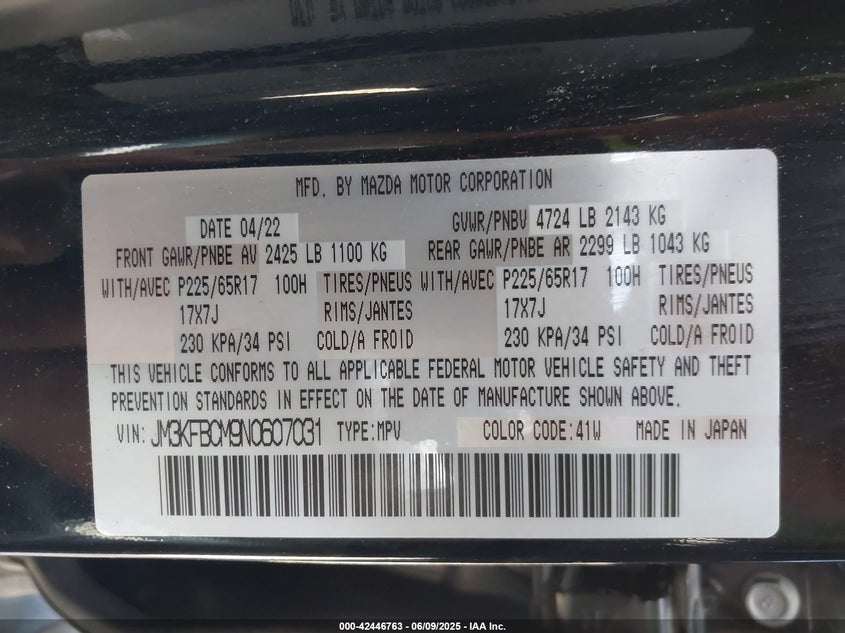 2022 MAZDA CX-5 2.5 S PREFERRED - JM3KFBCM9N0607031