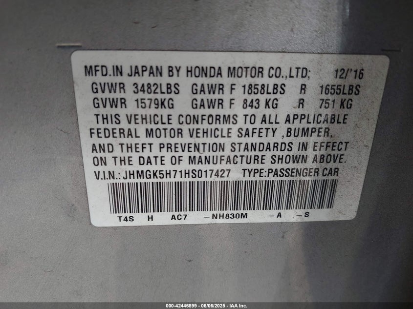 2017 HONDA FIT EX - JHMGK5H71HS017427