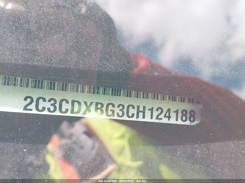 2012 Dodge Charger Se VIN: 2C3CDXBG3CH124180 Lot: 42447580