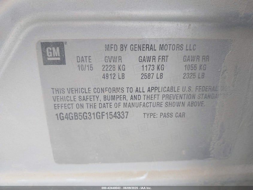 2016 BUICK LACROSSE LEATHER - 1G4GB5G31GF154337