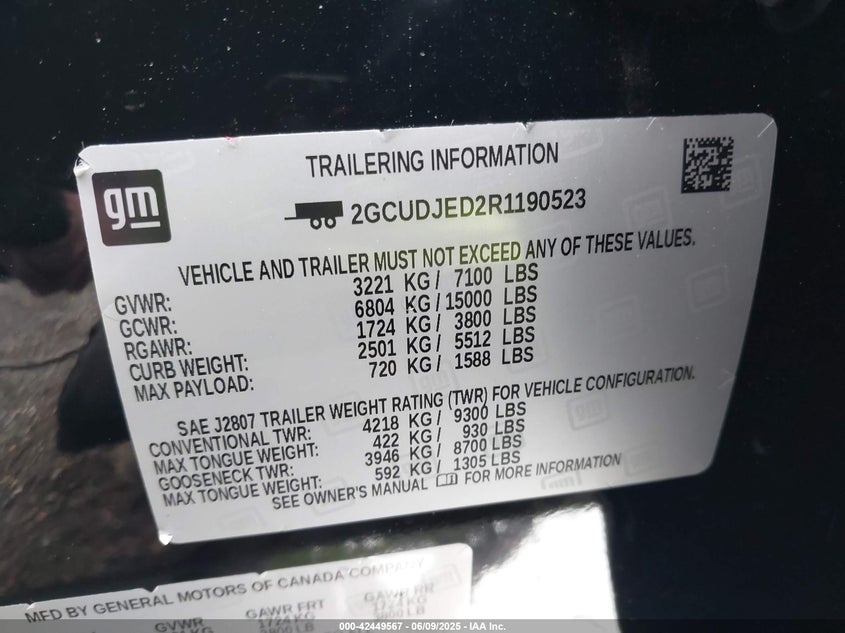 2024 CHEVROLET SILVERADO 1500 4WD  SHORT BED HIGH COUNTRY - 2GCUDJED2R1190523