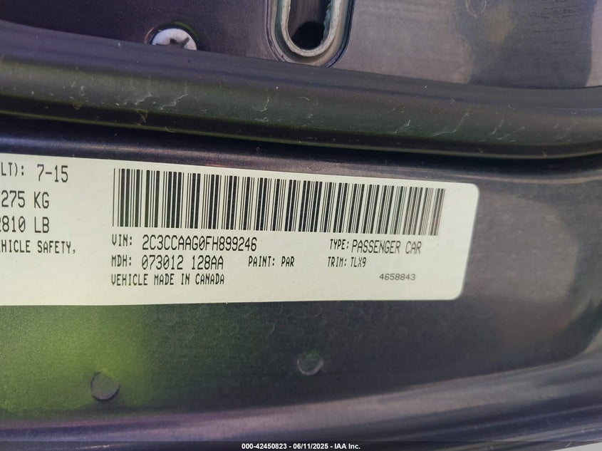 2015 CHRYSLER 300 LIMITED - 2C3CCAAG0FH899246