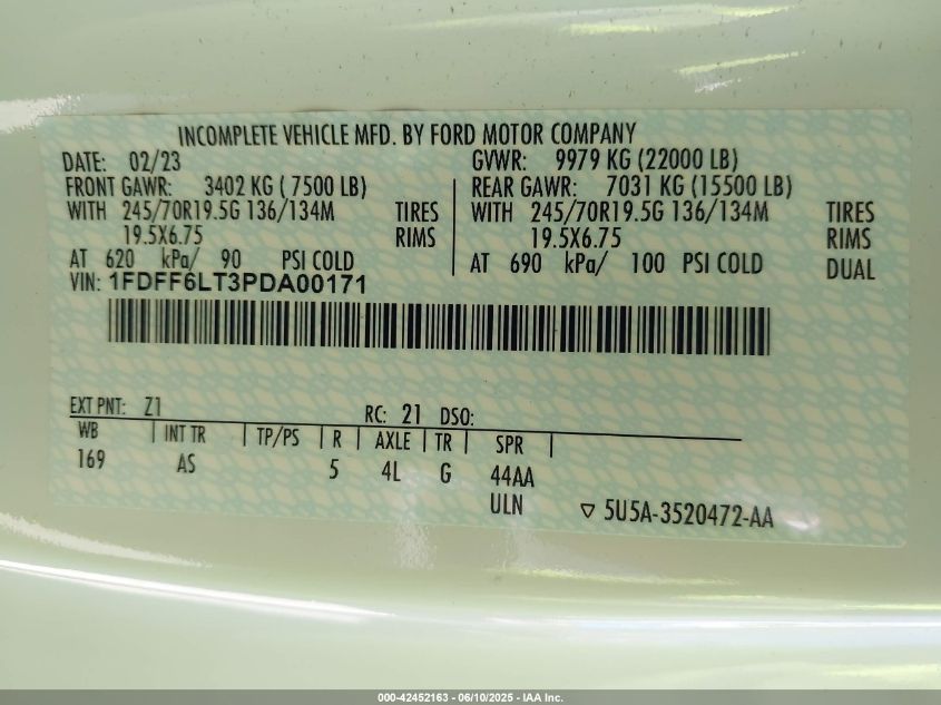 2023 Ford F-600 Chassis - 1FDFF6LT3PDA00171