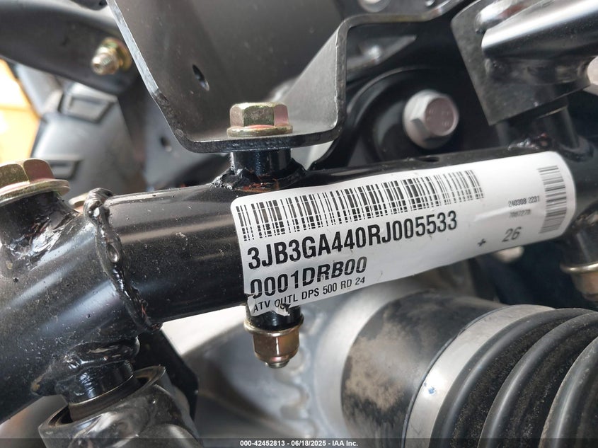 2024 CAN-AM OUTLANDER 500 2WD/500/500 DPS/PRO HD5 3JB3GA440RJ005533