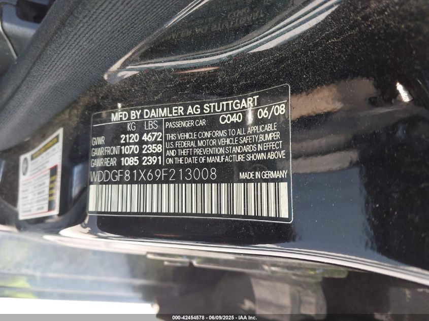 2009 Mercedes-Benz C 300 Luxury 4Matic/Sport 4Matic VIN: WDDGF81X69F213008 Lot: 42454578