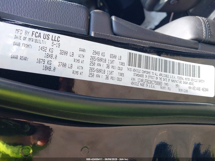 2019 JEEP GRAND CHEROKEE LIMITED 4X4 - 1C4RJFBG3KC758983