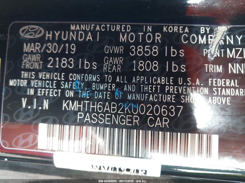 2019 HYUNDAI VELOSTER TURBO - KMHTH6AB2KU020637