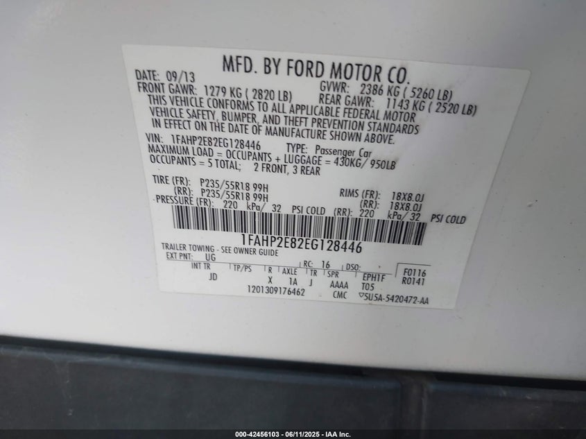 2014 FORD TAURUS SEL - 1FAHP2E82EG128446