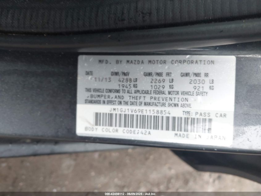 2014 Mazda Mazda6 I Touring VIN: JM1GJ1V69E1158H54 Lot: 42456112