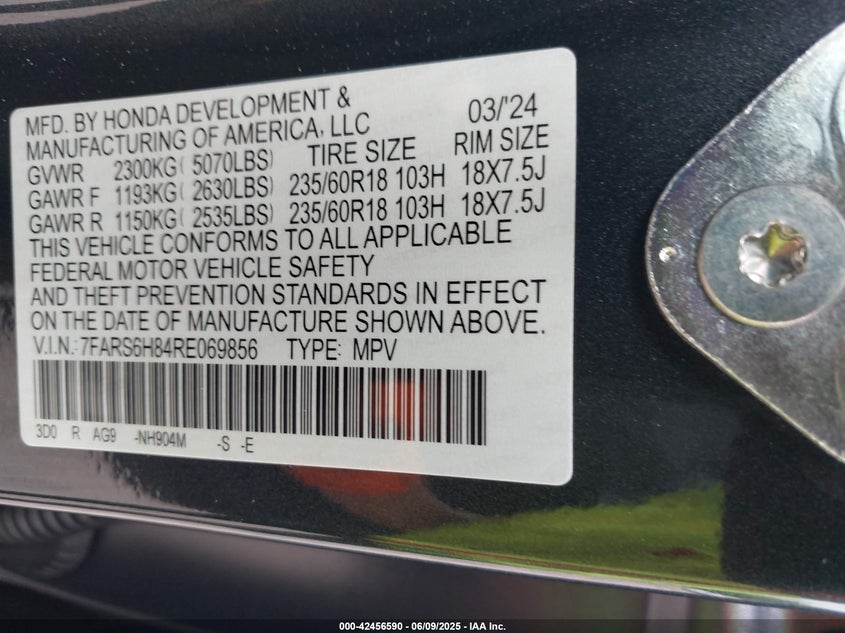 2024 HONDA CR-V HYBRID SPORT-L - 7FARS6H84RA069856