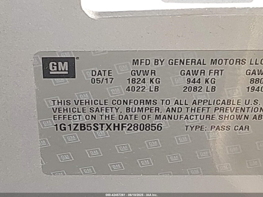 2017 CHEVROLET MALIBU LS - 1G1ZB5STXHF280856