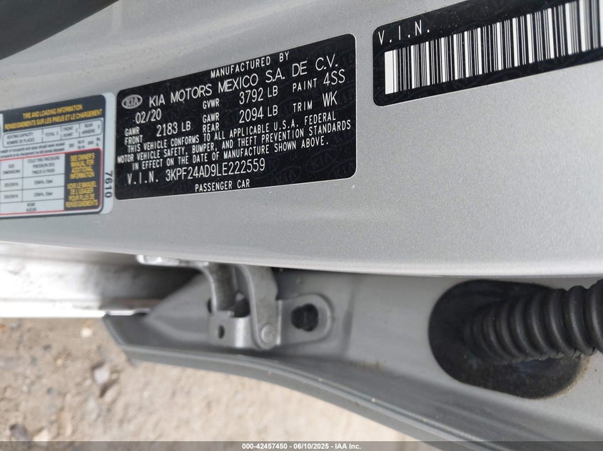 2020 KIA FORTE LXS - 3KPF24AD9LE222559