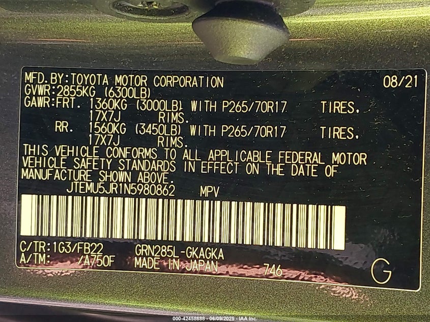 2022 TOYOTA 4RUNNER SR5 - JTEMU5JR1N5980862