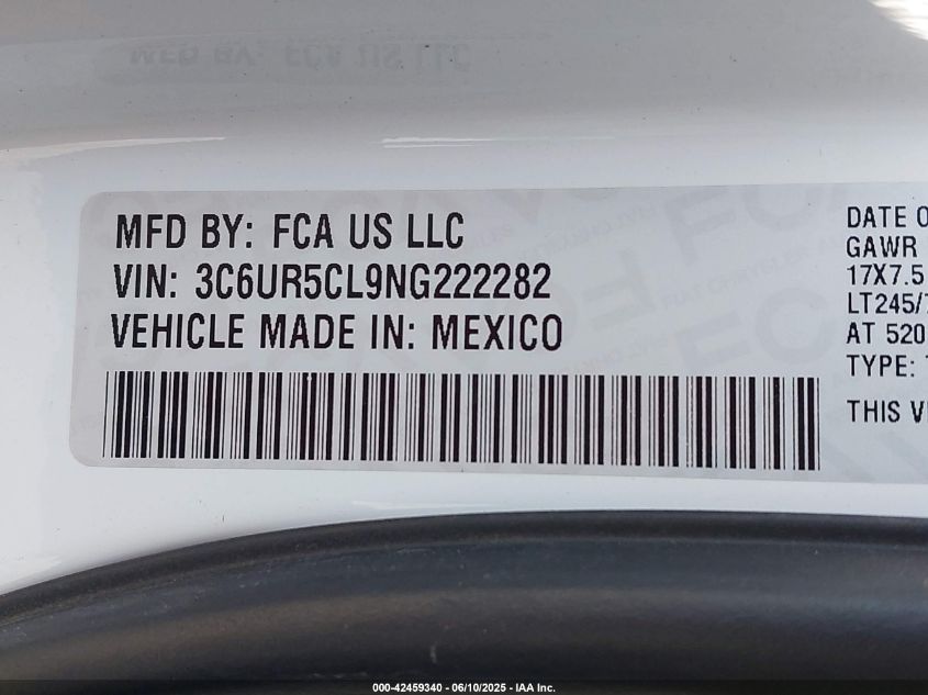 2022 Ram 2500 - 3C6UR5CL9NG222282