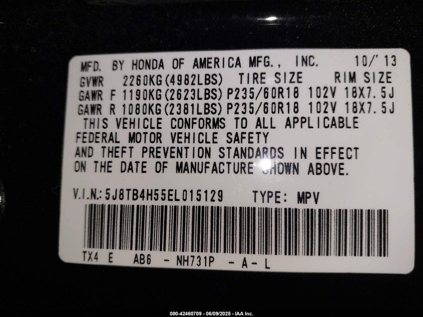 2014 ACURA RDX - 5J8TB4H55EL015129