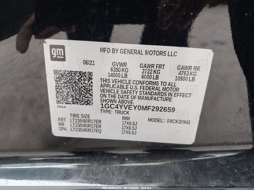 2021 Chevrolet Silverado 3500hd - 1GC4YVEY0MF292659