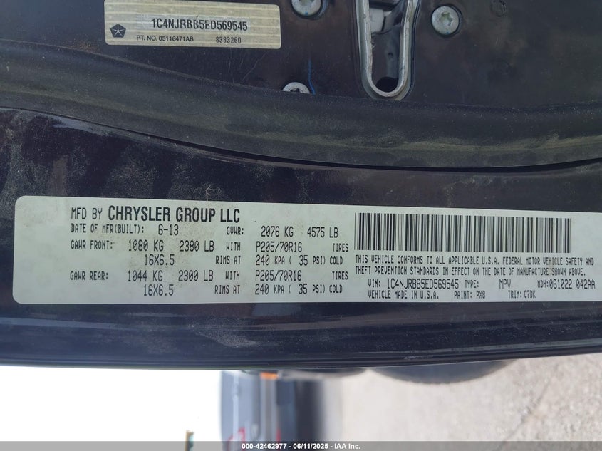 2014 JEEP PATRIOT SPORT - 1C4NJRBB5ED569545