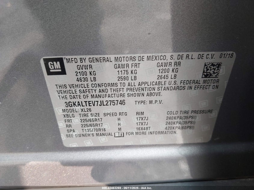 2018 GMC TERRAIN SLE - 3GKALTEV7JL275746