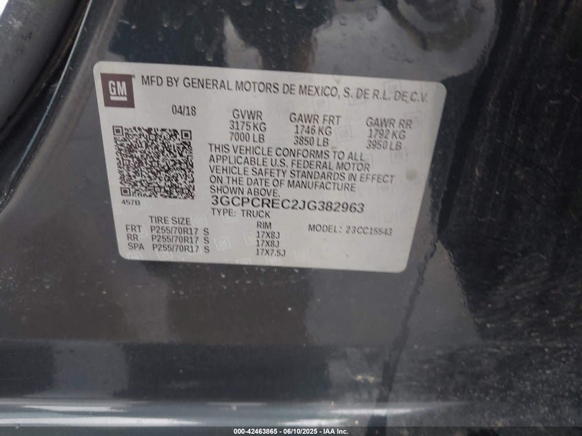 2018 CHEVROLET SILVERADO 1500 1LT - 3GCPCREC2JG382963