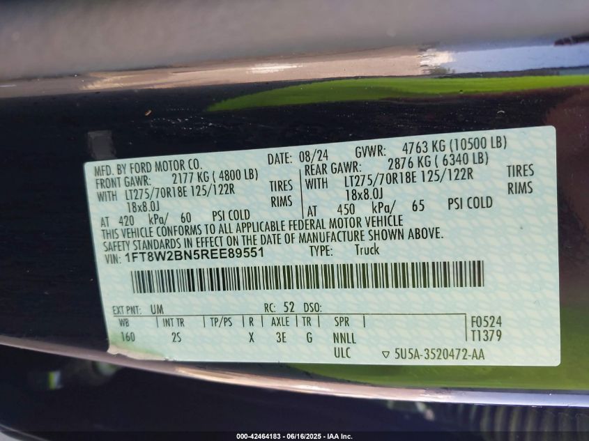 2024 Ford F-250 - 1FT8W2BN5REE89551