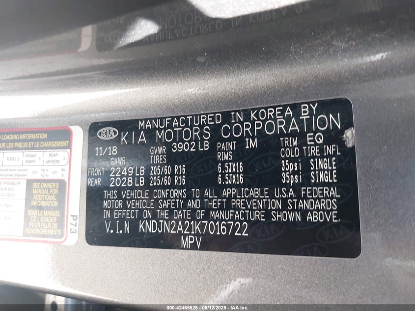2019 KIA SOUL - KNDJN2A21K7016722