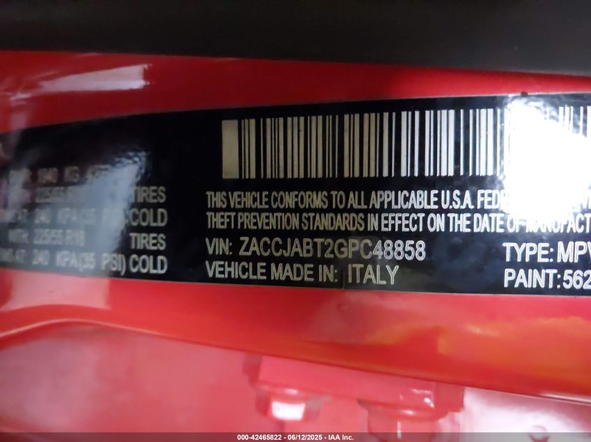 2016 JEEP RENEGADE LATITUDE - ZACCJABT2GPC48858