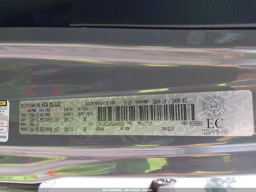 2019 JEEP WRANGLER UNLIMITED SAHARA - 1C4HJXEG6KW644553