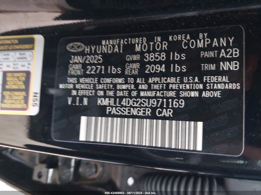 KMHLL4DG2SU971169 2025 HYUNDAI ELANTRA photo no. 9