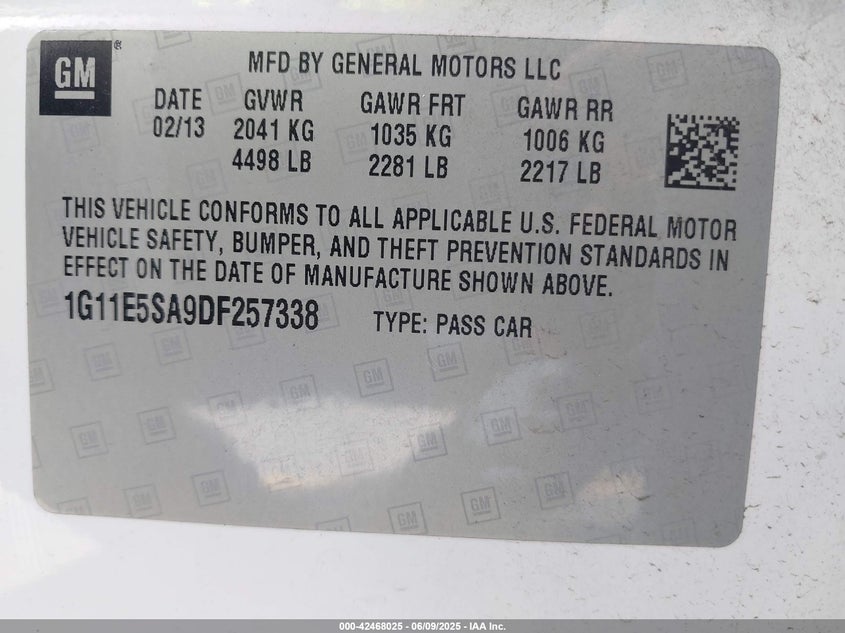 2013 CHEVROLET MALIBU 2LT - 1G11E5SA9DF257338