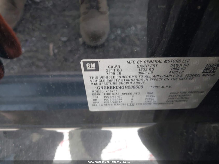 2016 CHEVROLET TAHOE LT 1GNSKBKC4GR288608