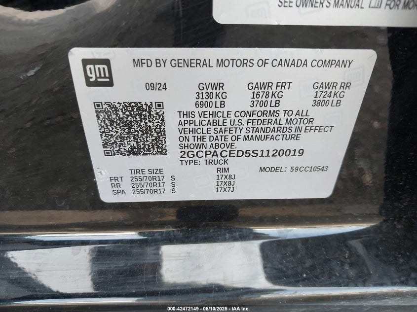 2025 CHEVROLET SILVERADO 1500 2WD  SHORT BED LT - 2GCPACED5S1120019