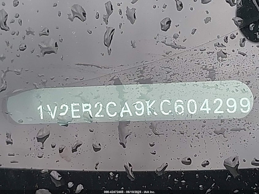 2019 VOLKSWAGEN ATLAS VIN: 1V2ER2CA9KC604299