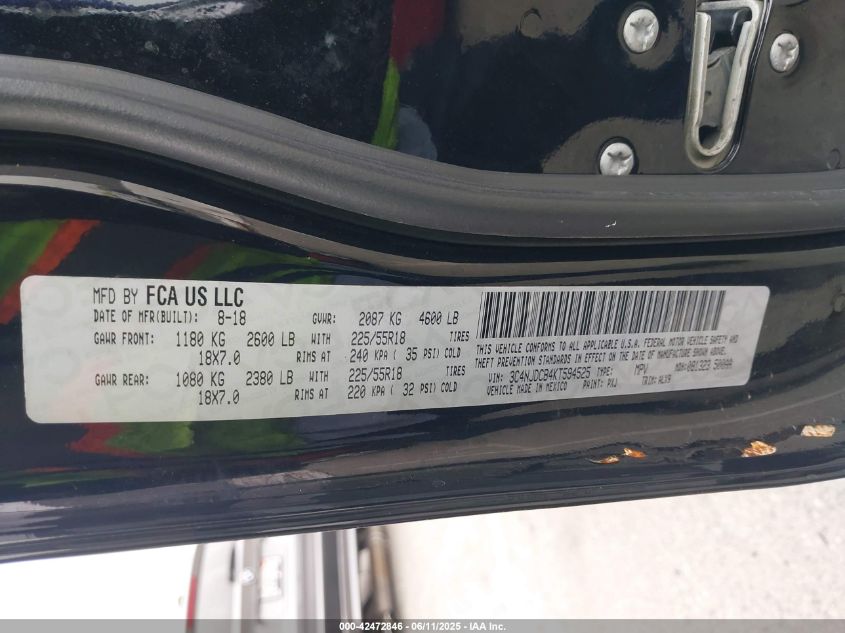 2019 Jeep Compass High Altitude 4X4/Limited 4X4 VIN: 3C4NJDCB4KT5S452 Lot: 42472846