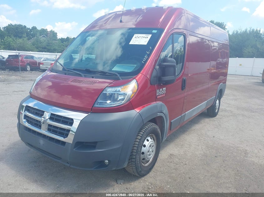 Vin: 3c6trvdg9he506556, lot: 42965629, ram promaster 2500 high roof 159 wb 20172