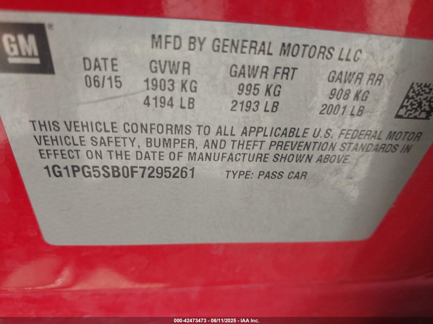 2015 CHEVROLET CRUZE LTZ - 1G1PG5SB0F7295261