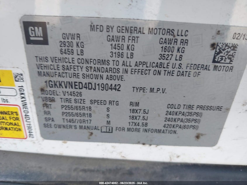 2013 GMC ACADIA SLE-1 - 1GKKVNED4DJ190442