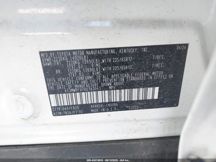 2024 TOYOTA RAV4 HYBRID LE - 4T3MWRFV7RU143043